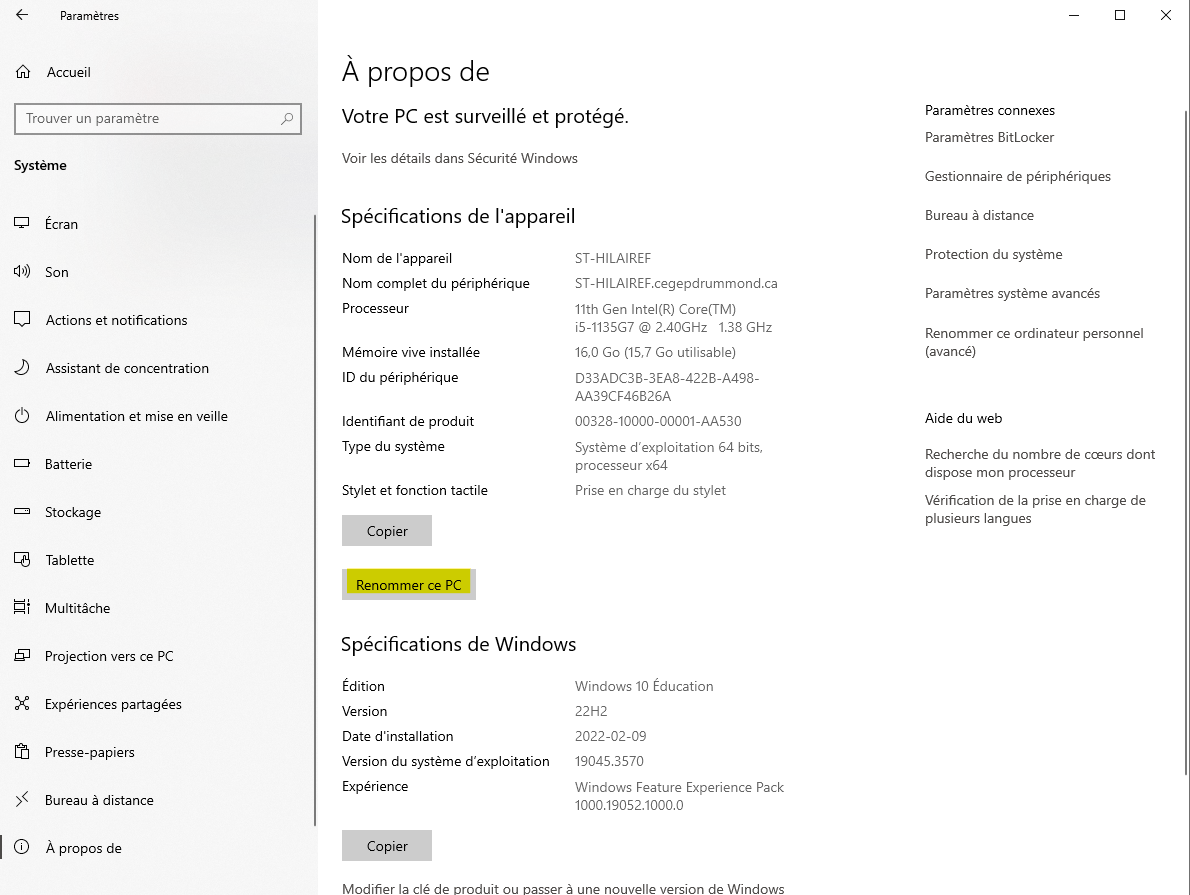 Renommer L ordinateur Initiation L ordinateur Et Ses Composantes 